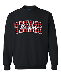 TEXANS PLAID CREW SWEATSHIRT - BLACK
