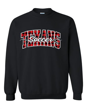 TEXANS PLAID CREW SWEATSHIRT - BLACK Image