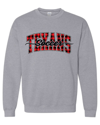 TEXANS PLAID CREW SWEATSHIRT - GREY