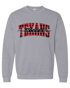 TEXANS PLAID CREW SWEATSHIRT - GREY Image
