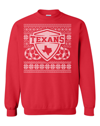 TEXANS HOLIDAY SWEATSHIRT - RED 